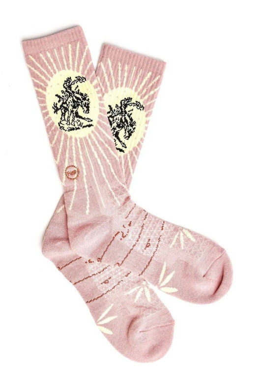 Lucky Chuck fringe bucking dusty pink boot sock