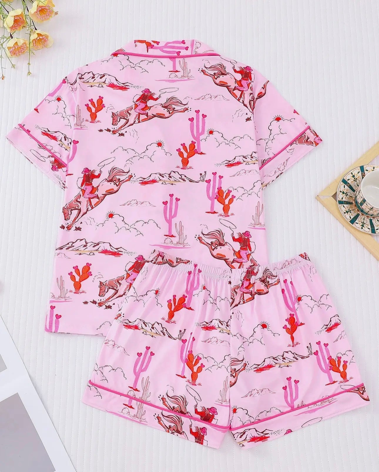 Pink cowgirl 2 pc pajama set
