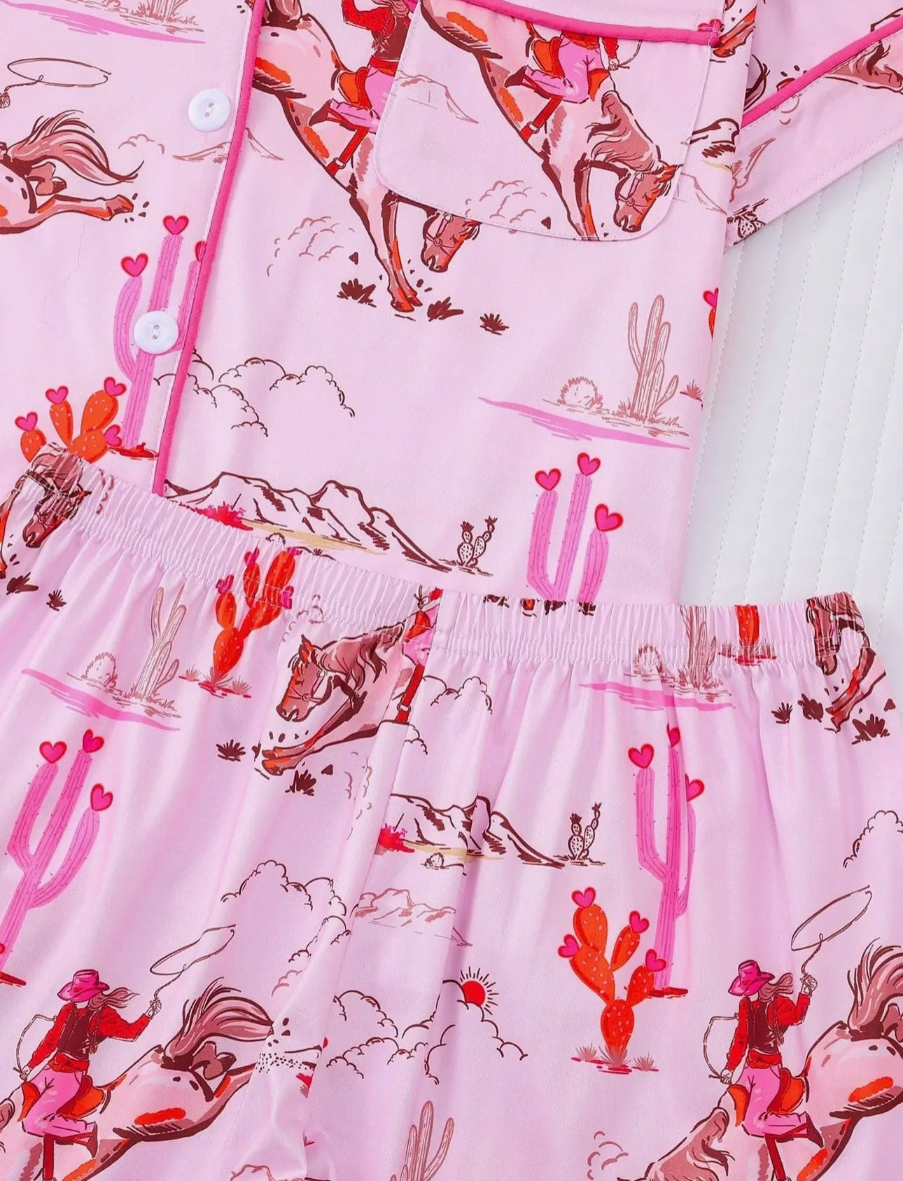 Pink cowgirl 2 pc pajama set