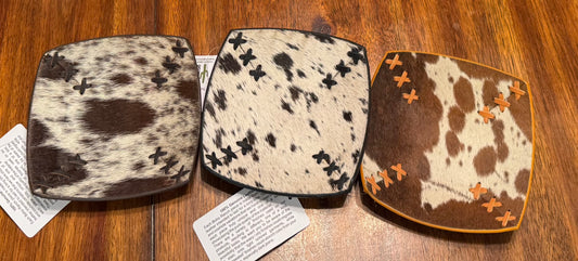 Cowhide catch all trays