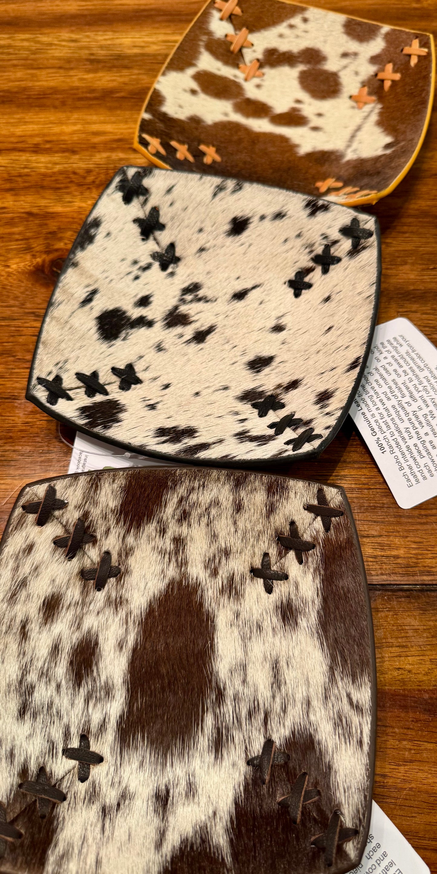Cowhide catch all trays