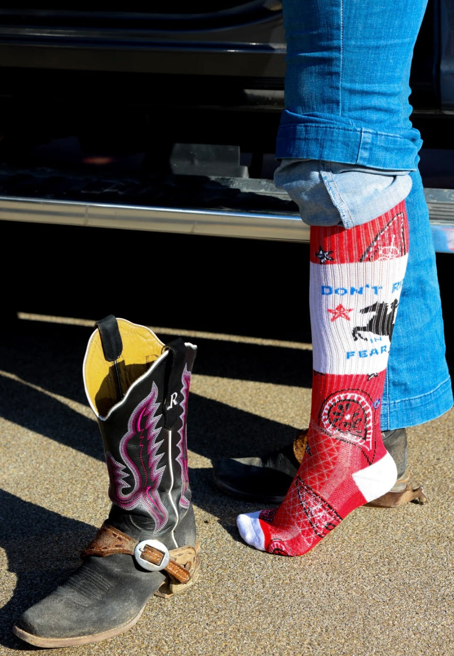 Lucky Chuck Don’t Ride in Fear boot socks
