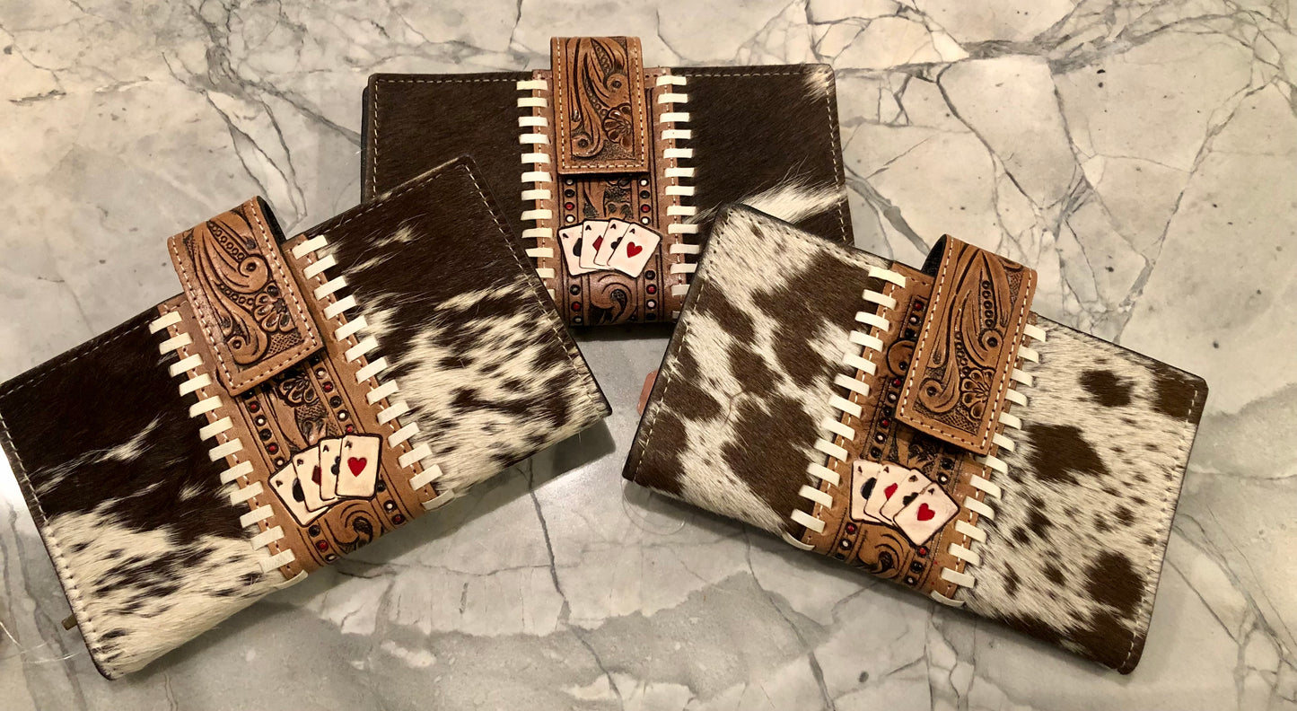 Don’t chase cowboys aces leather wallet
