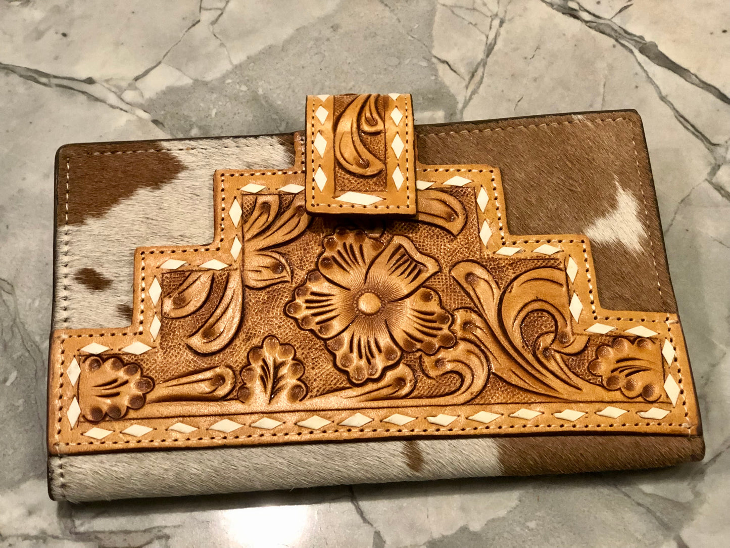 Eliza cowhide leather tooled wallet