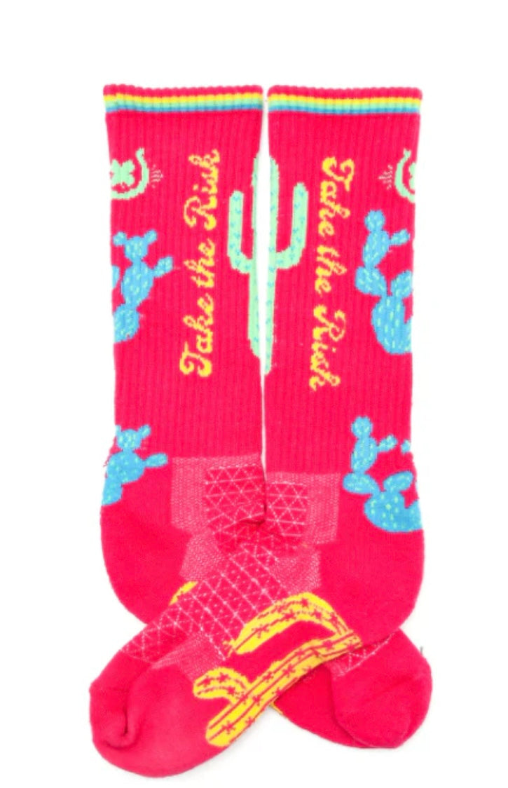 Lucky Chuck Take the risk pink boot sock