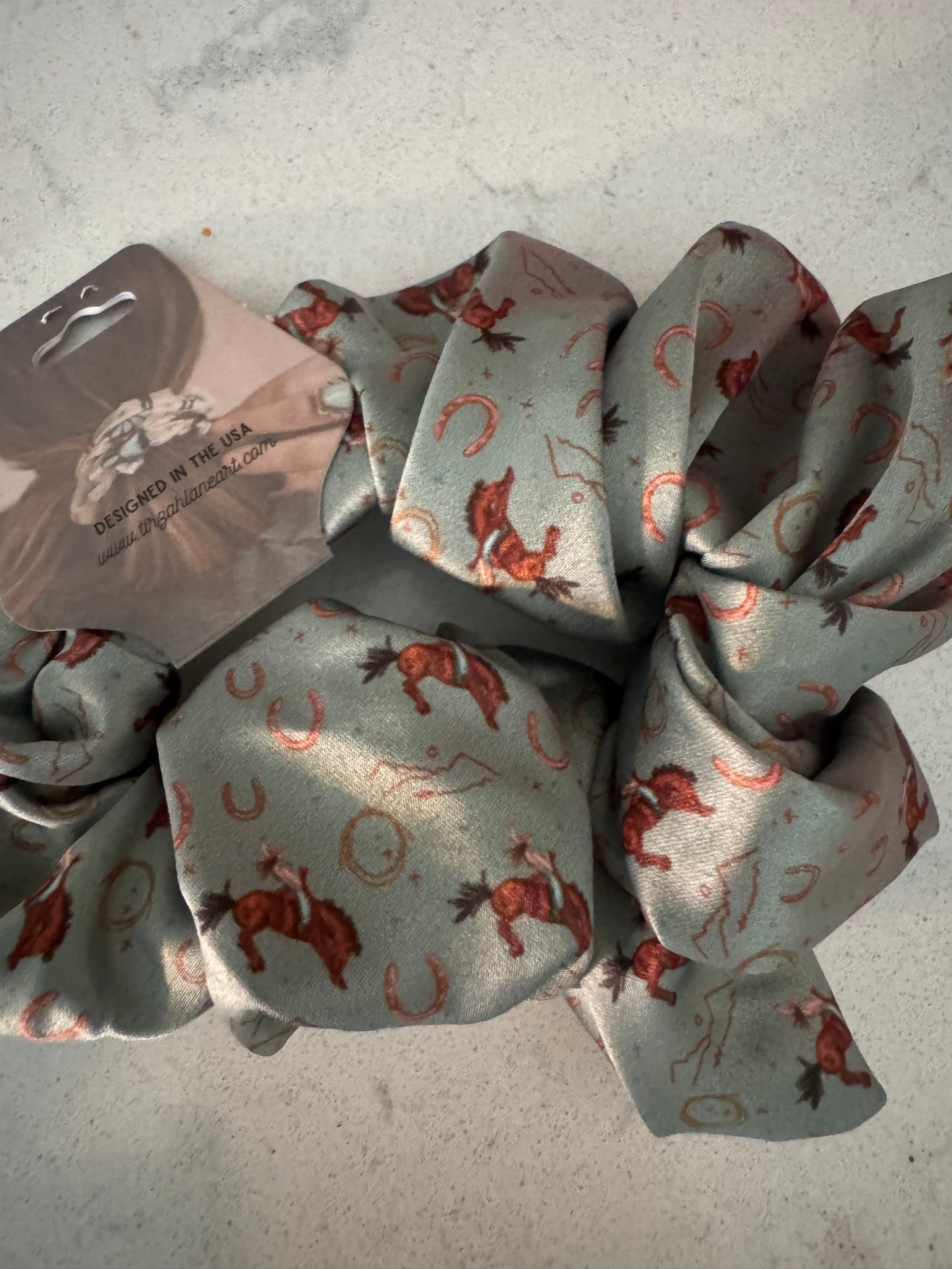 Western print scrunchies