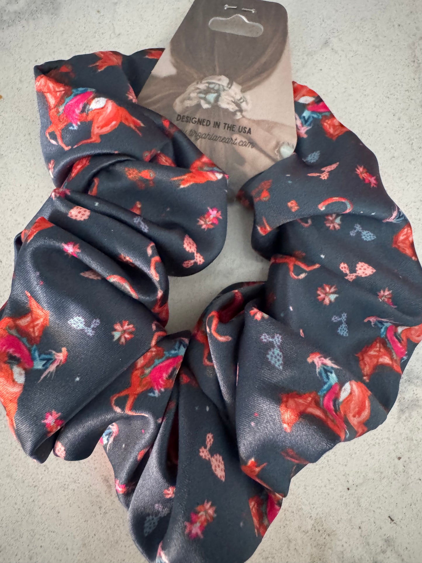 Western print scrunchies