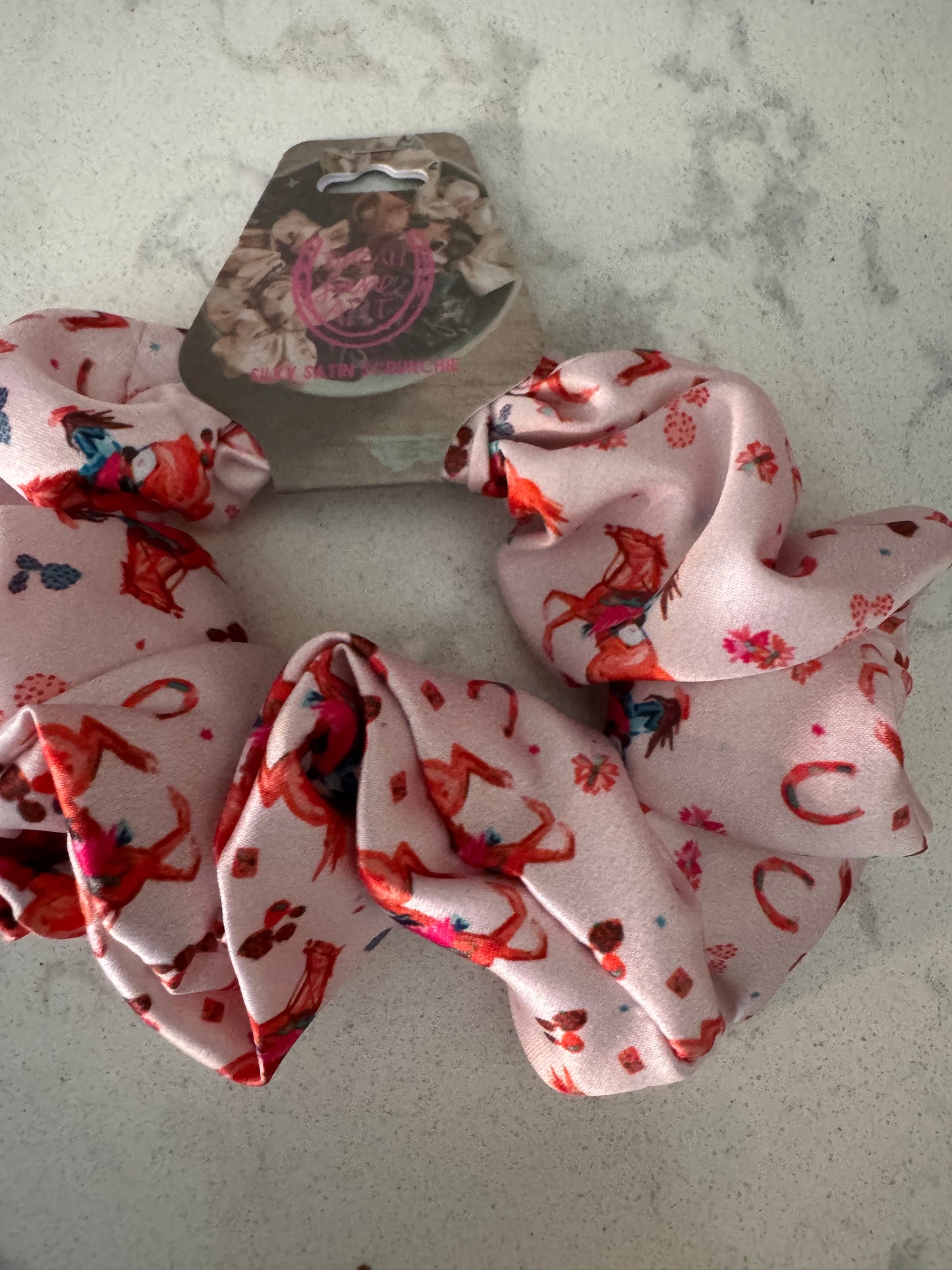 Western print scrunchies