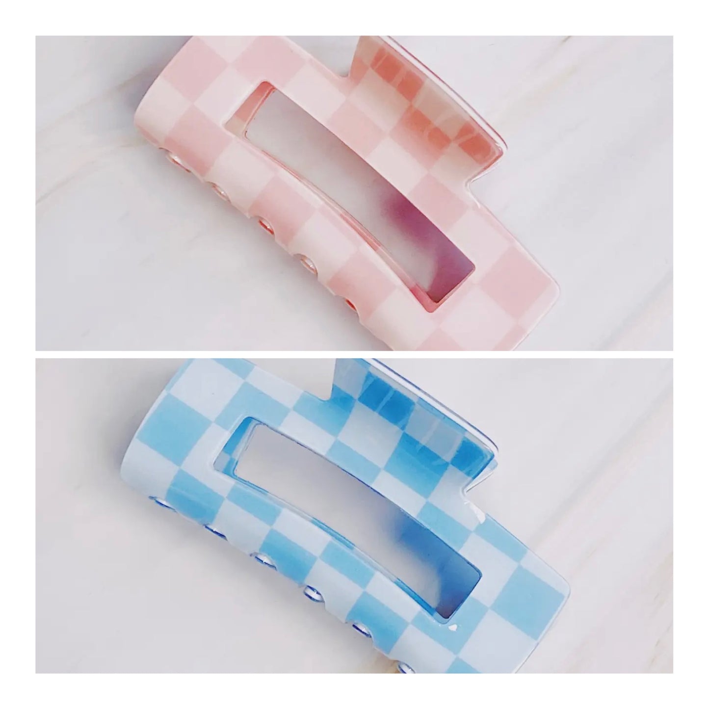 Pink or blue medium hair claw