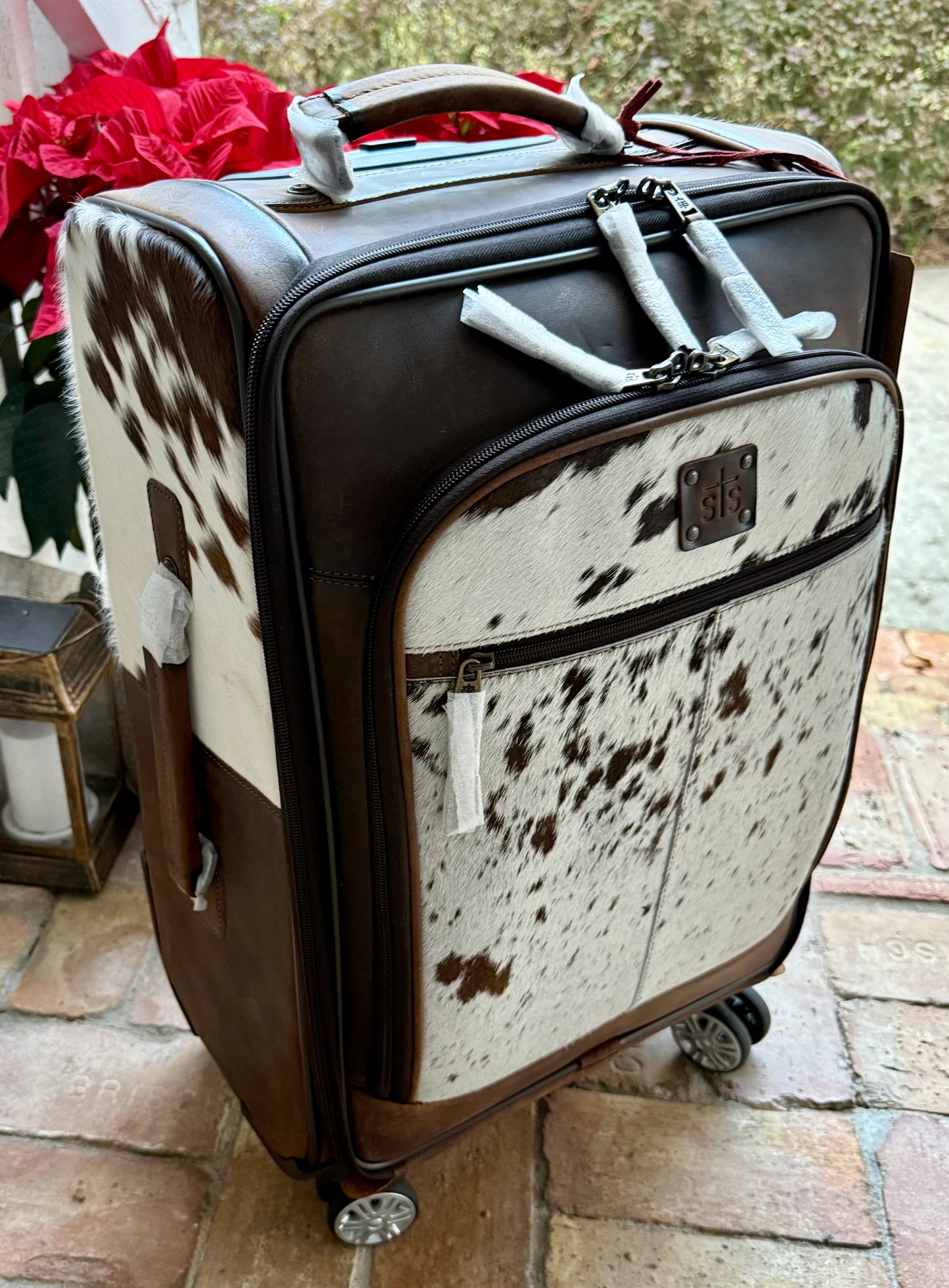 STS cowhide rolling suitcase 4