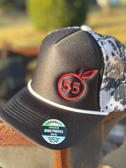 55 Branded cow print hat