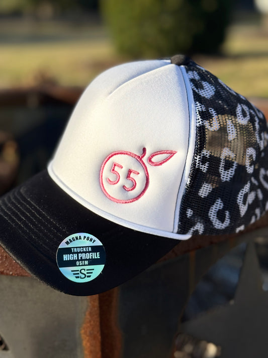 55 Branded black white and pink hat
