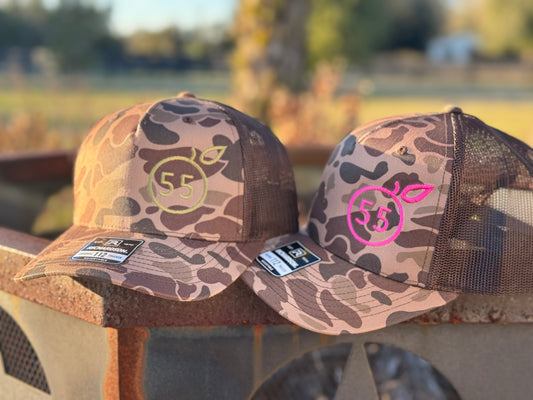 55 Branded camo hats