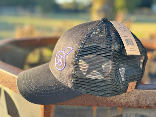 55 branded blackout cc ponytail hat