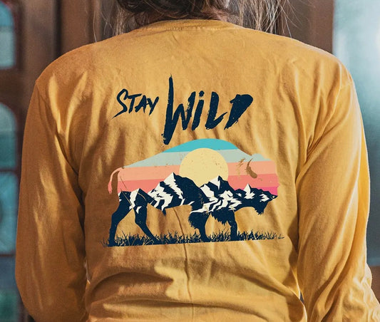 Golden Buffalo 🦬 Stay Wild long sleeved graphic