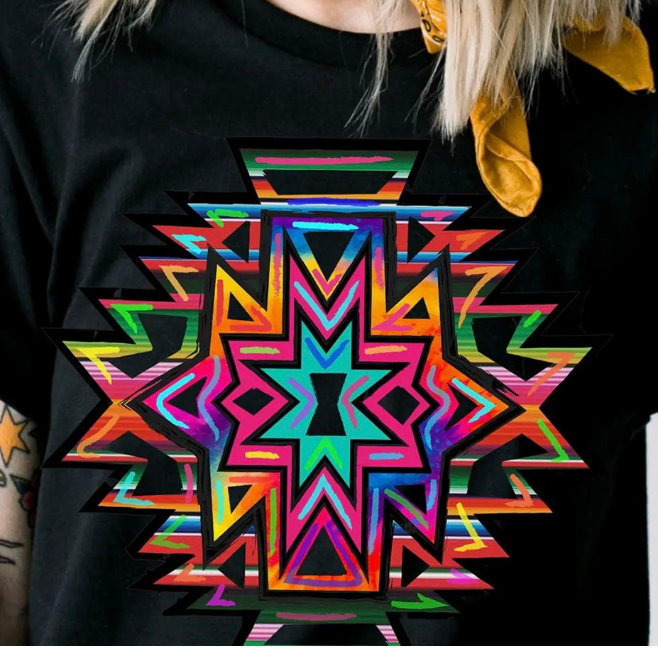 Black Aztec prism graphic