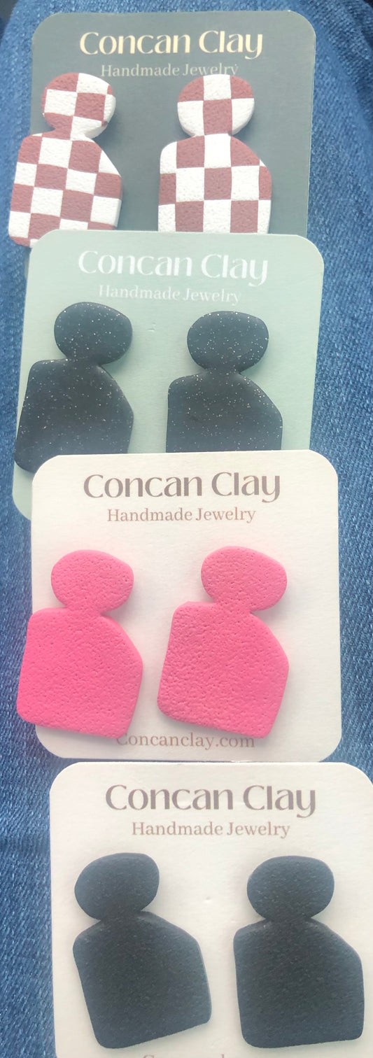 Concan clay medium tag earrings