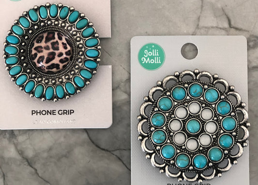 Turquoise phone grips
