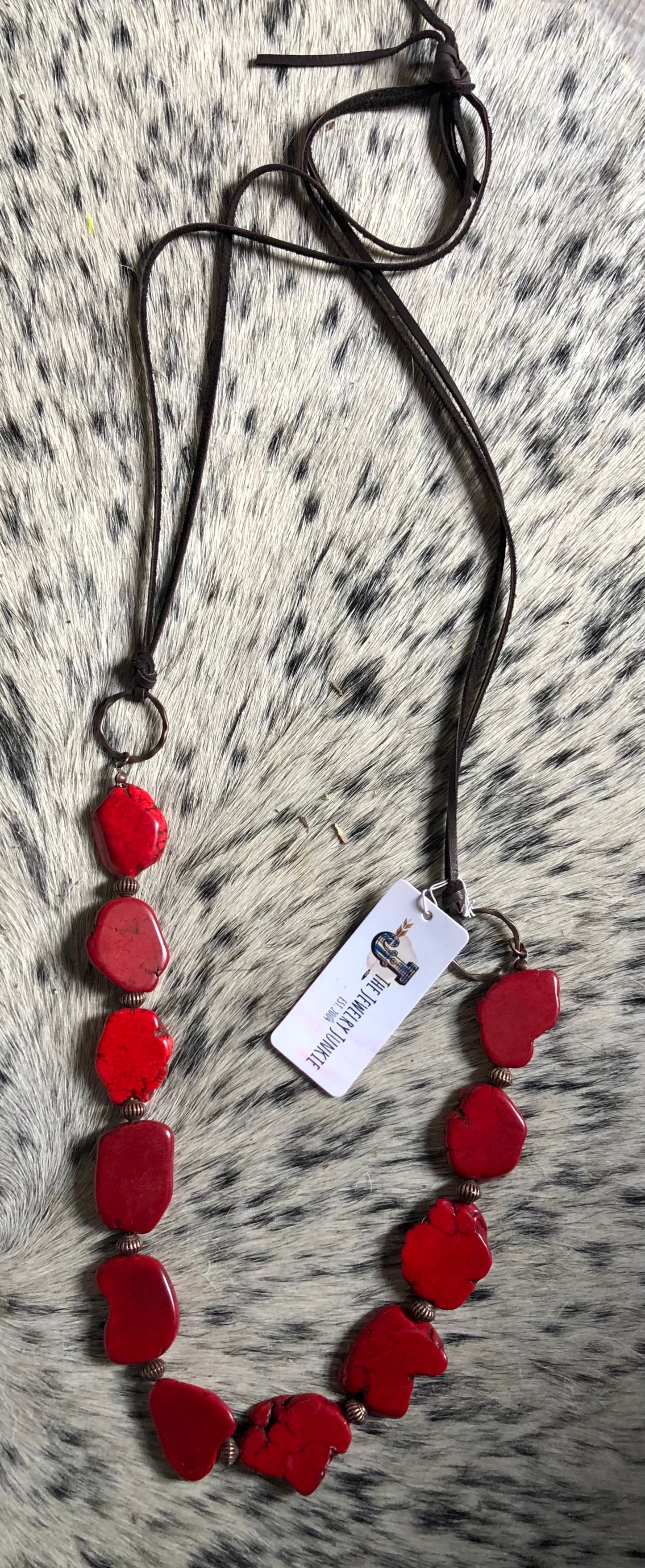 Jewelry Junkie red slab necklace