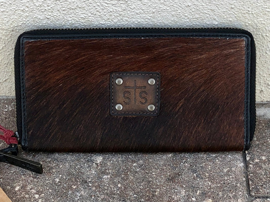 STS Cowhide Bi-fold zip wallet