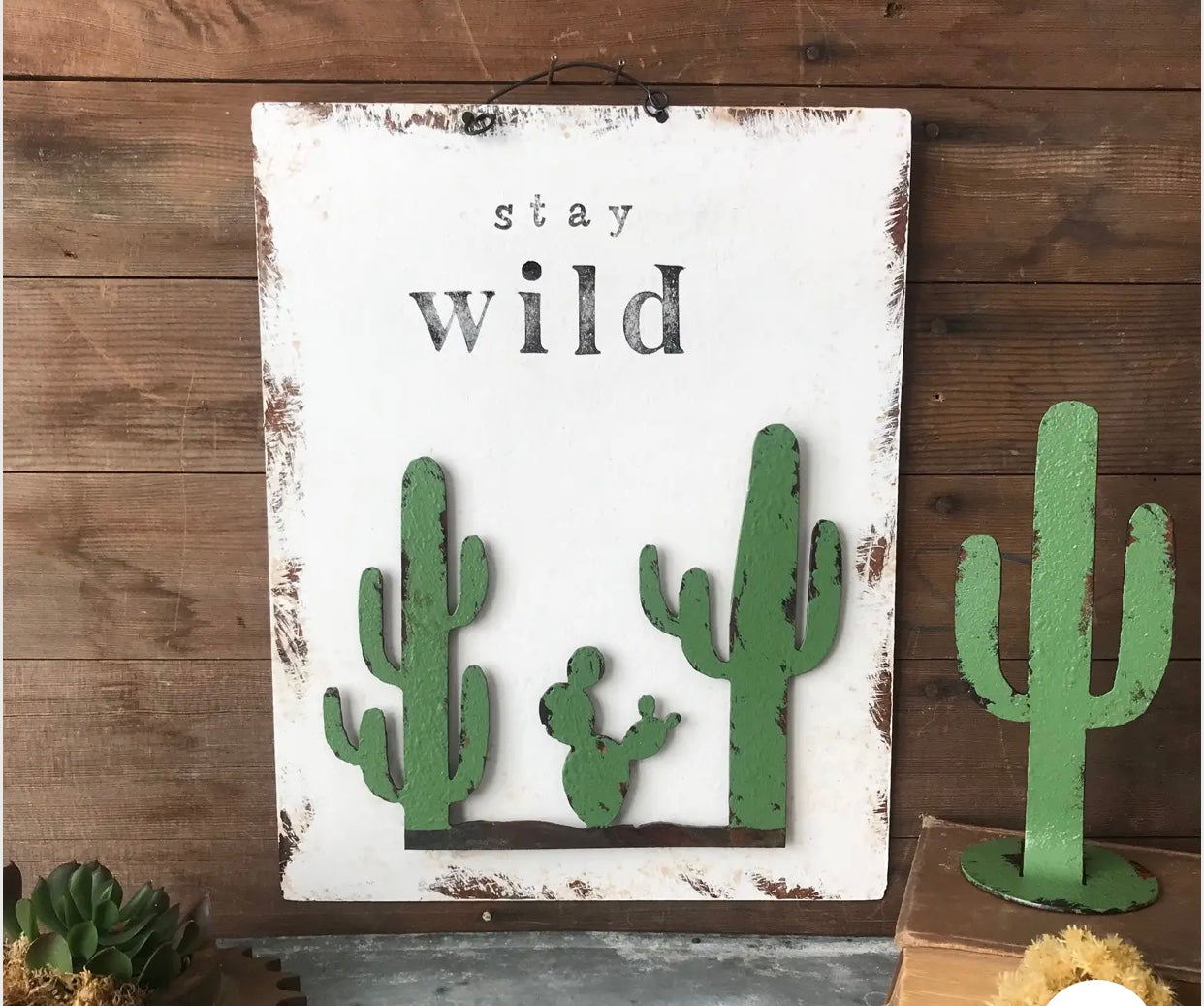 Cactus 🌵 stay Wild metal sign